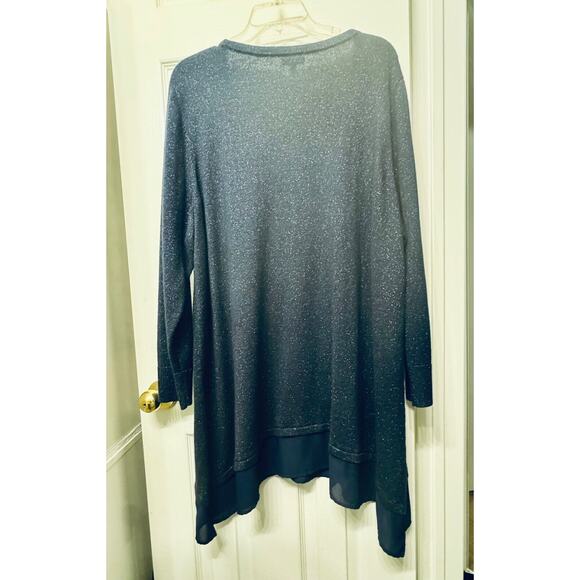 APT 9 Women's Navy Blue Metallic Sparkle Pullover Tunic - Size 3X - Picture 8 of 8